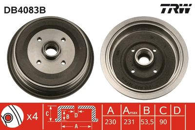 Brake Drum TRW DB4083B