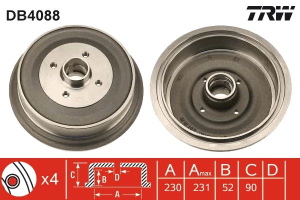 TRW DB4088 Brake Drum