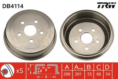 Brake Drum TRW DB4114