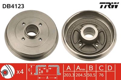 Brake Drum TRW DB4123