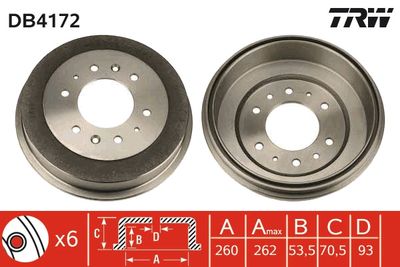 Brake Drum TRW DB4172