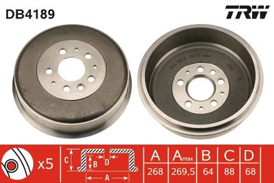 Brake Drum TRW DB4189