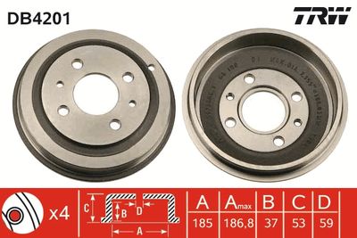 Brake Drum TRW DB4201