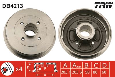 Brake Drum TRW DB4213