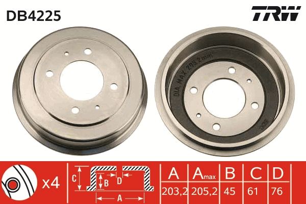 TRW DB4225 Brake Drum