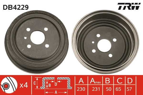 TRW DB4229 Brake Drum