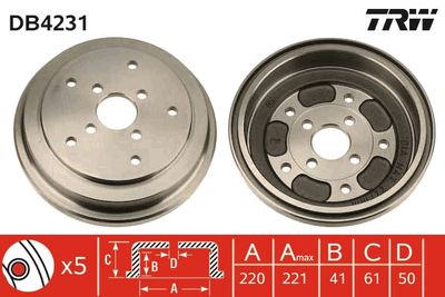 Brake Drum TRW DB4231