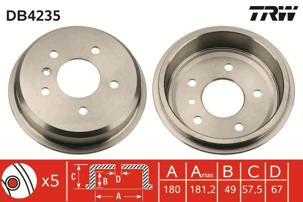 TRW DB4235 Brake Drum