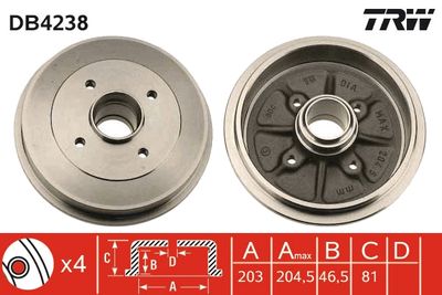 Brake Drum TRW DB4238