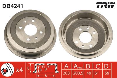 Brake Drum TRW DB4241