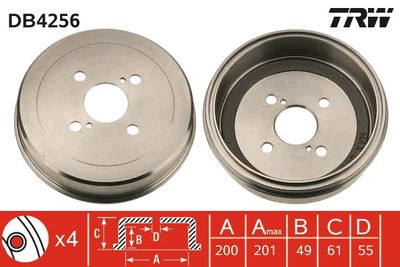 Brake Drum TRW DB4256