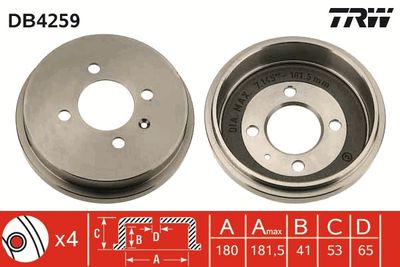 Brake Drum TRW DB4259