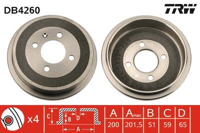 Brake Drum TRW DB4260