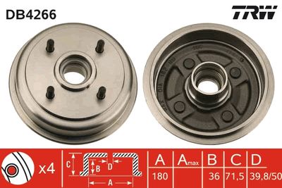 Brake Drum TRW DB4266