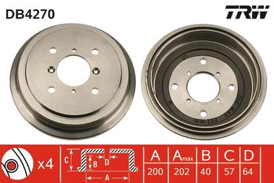 Brake Drum TRW DB4270