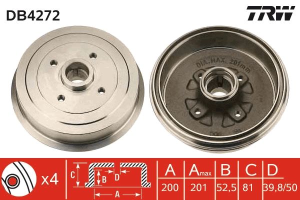 TRW DB4272 Brake Drum