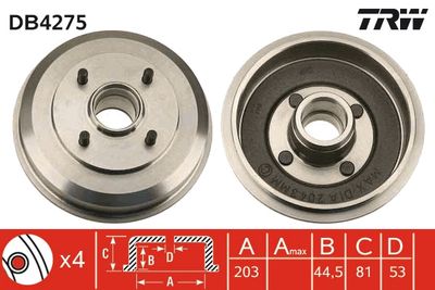 Brake Drum TRW DB4275