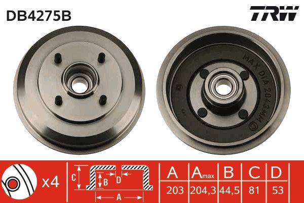 TRW DB4275B Brake Drum