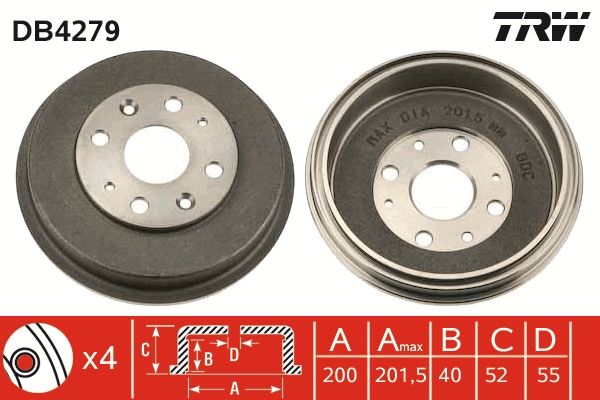 TRW DB4279 Brake Drum