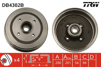 Brake Drum TRW DB4302B