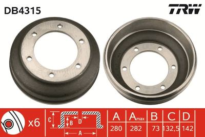 Brake Drum TRW DB4315