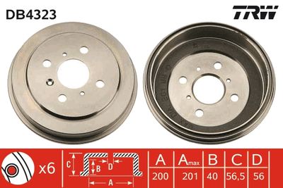 Brake Drum TRW DB4323