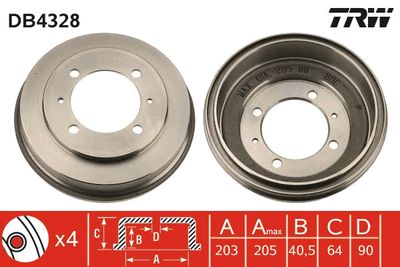 Brake Drum TRW DB4328