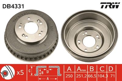 Brake Drum TRW DB4331