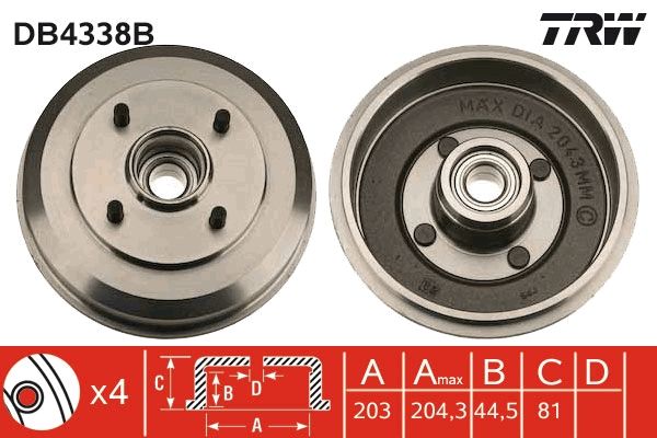 TRW DB4338B Brake Drum