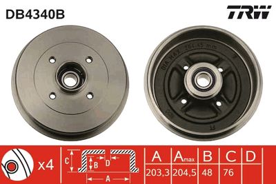 Brake Drum TRW DB4340B