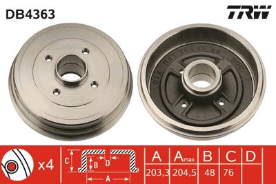 Brake Drum TRW DB4363