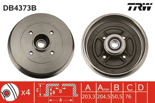 TRW DB4373B Brake Drum