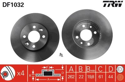 Brake Disc TRW DF1032