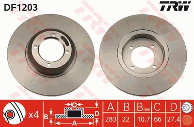 Brake Disc TRW DF1203