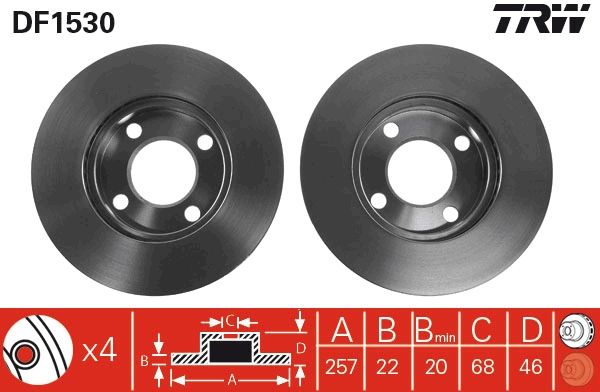 TRW DF1530 Brake Disc