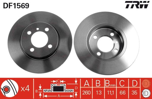 TRW DF1569 Brake Disc