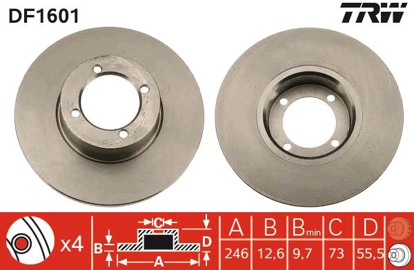 TRW DF1601 Brake Disc