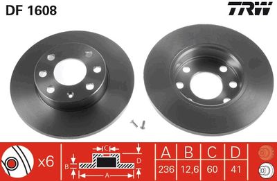 Brake Disc TRW DF1608