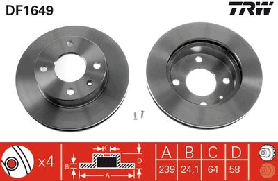 Brake Disc TRW DF1649