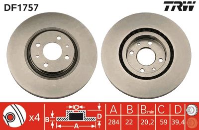 Brake Disc TRW DF1757