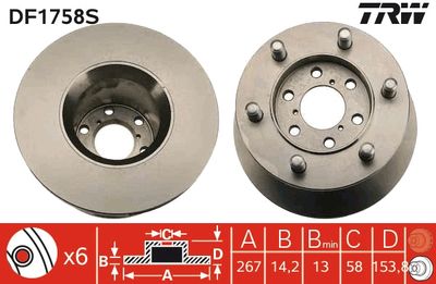 Brake Disc TRW DF1758S