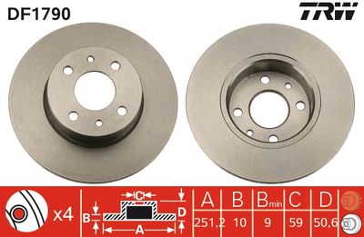 Brake Disc TRW DF1790