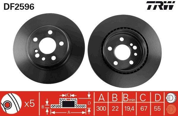 TRW DF2596 Brake Disc