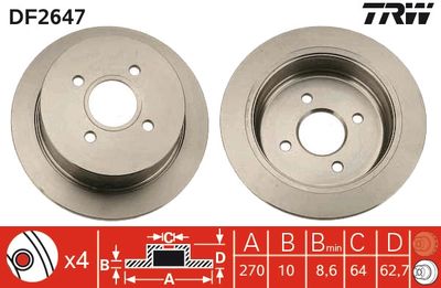 Brake Disc TRW DF2647