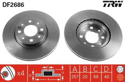 Brake Disc TRW DF2686