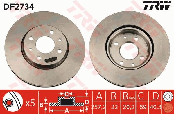 TRW DF2734 Brake Disc