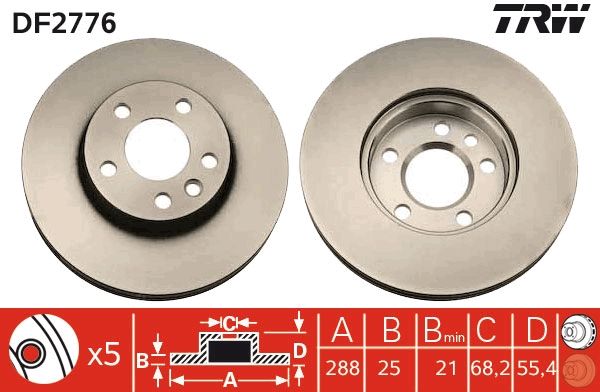 TRW DF2776 Brake Disc