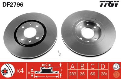 Brake Disc TRW DF2796