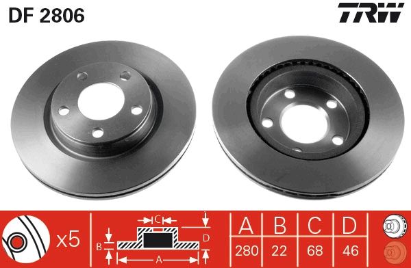 TRW DF2806 Brake Disc