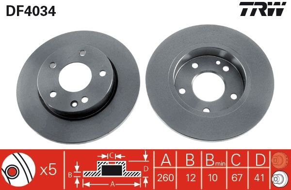 TRW DF4034 Brake Disc